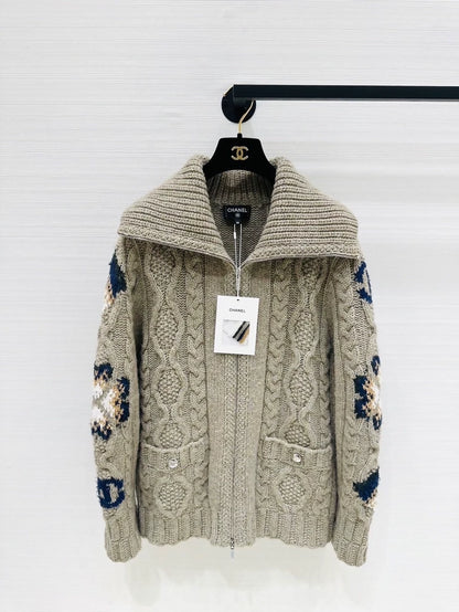 Chanel 24N Ski Coco Neige zip-up sweater