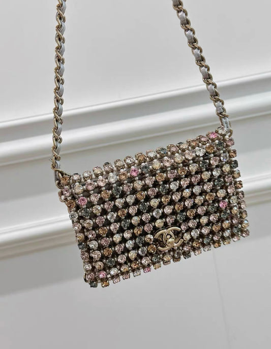 Chanel 21 Multicolor Strass Pearl Mini Evening Bag