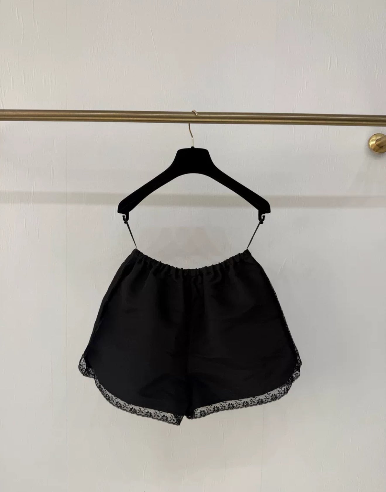 Chanel 23S black lace short