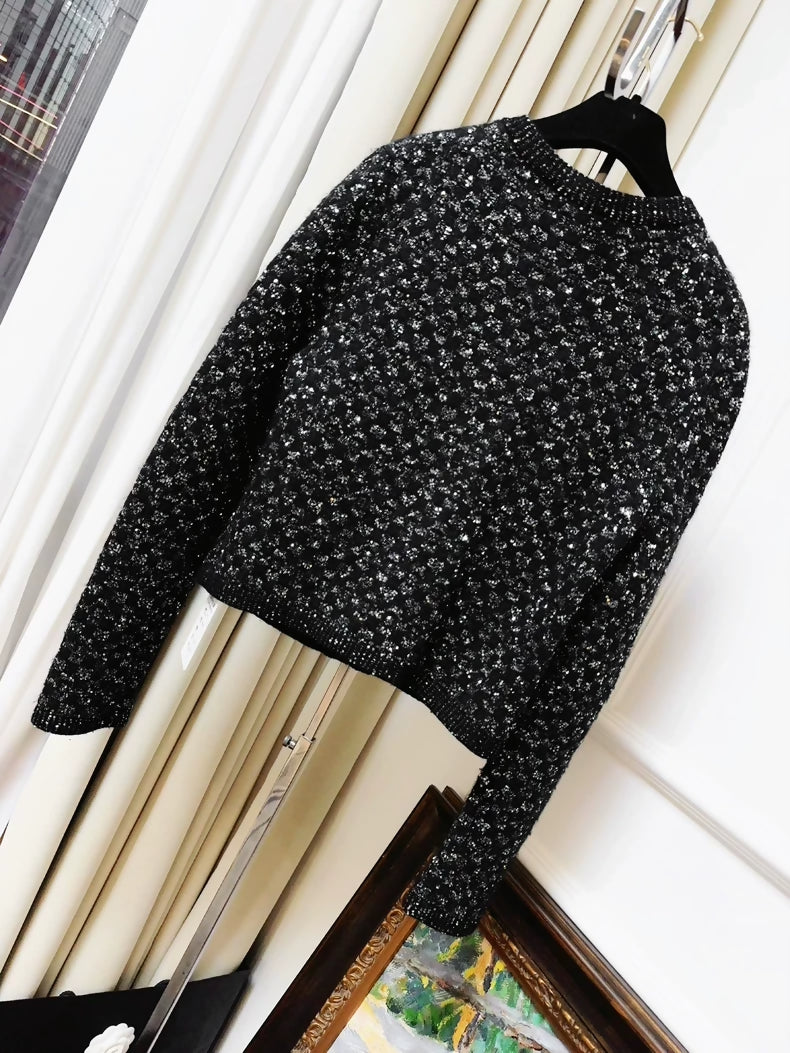 Chanel 23B black cardigan