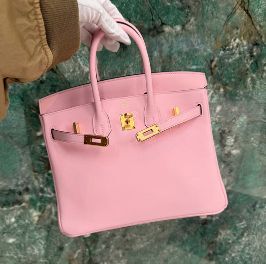 Hermes Birkin 25 rose Sakura swift gold hardware