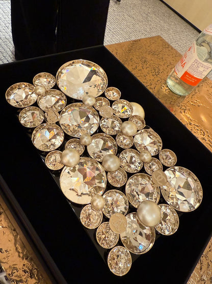 Chanel Fall-Winter 2025/26 oversized rhinestones, pearls, and double C jewels evening bag