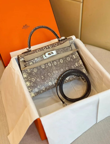 Hermes Mini Kelly Ombré Lizard Palladium Hardware