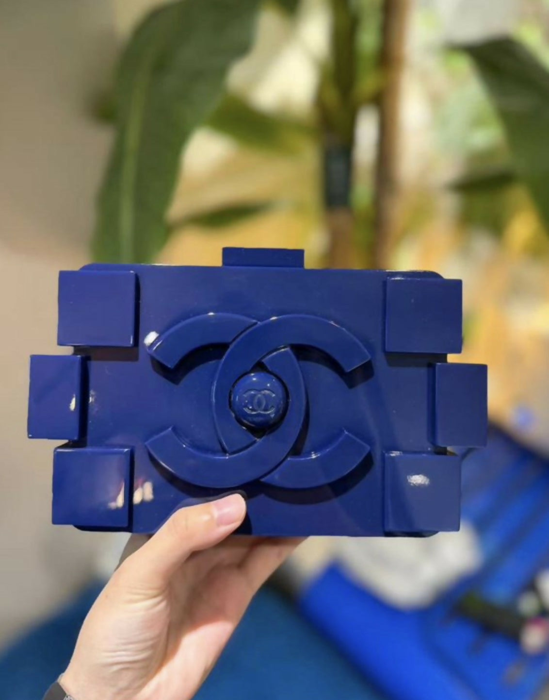 Chanel Lego Navy Clutch box