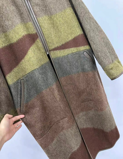 Hermes “Rocabar” runway cashmere and mohair coat, size fr34