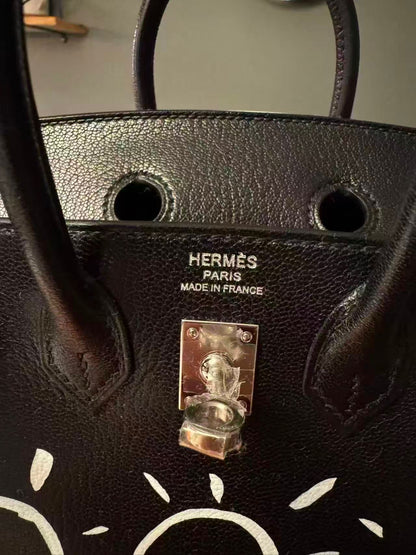 HERMÈS BIRKIN 20 FAUBOURG DISCO VEAU BOX NOIR PALLADIUM HARDWARE