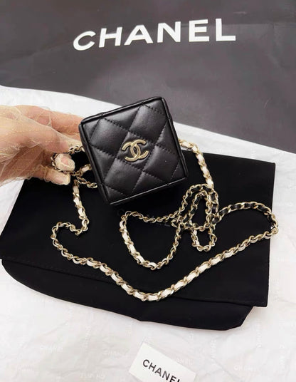 Chanel 23C black and white spell dice evening bag