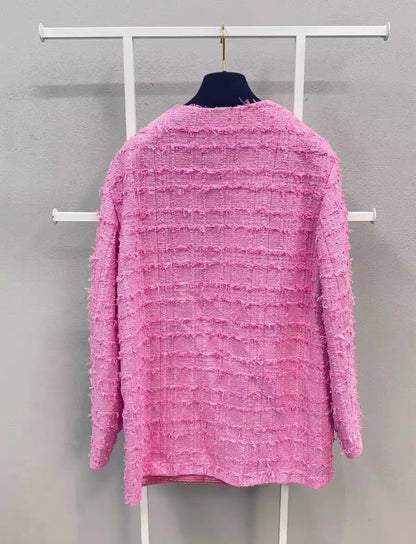 Chanel 23c Pink bow Woven jacket size 34