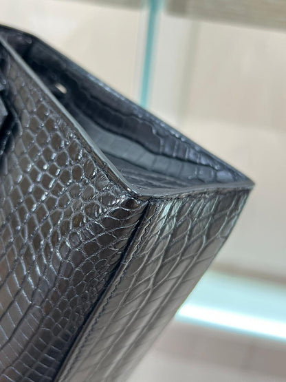 Hermès Mini Kelly Pochette So Black Matte Crocodile