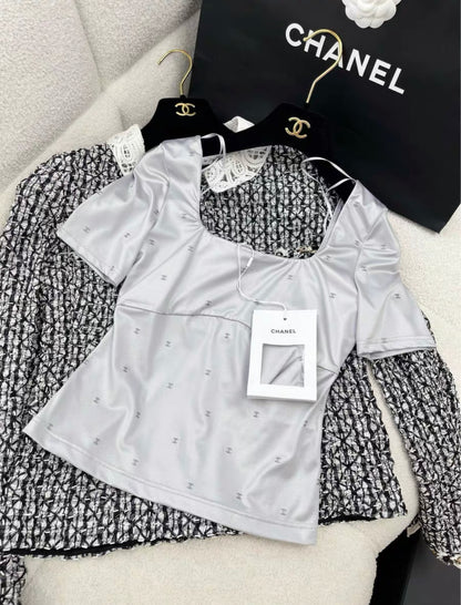 Chanel 24M coco beach silver CC logo t-shirt size 36