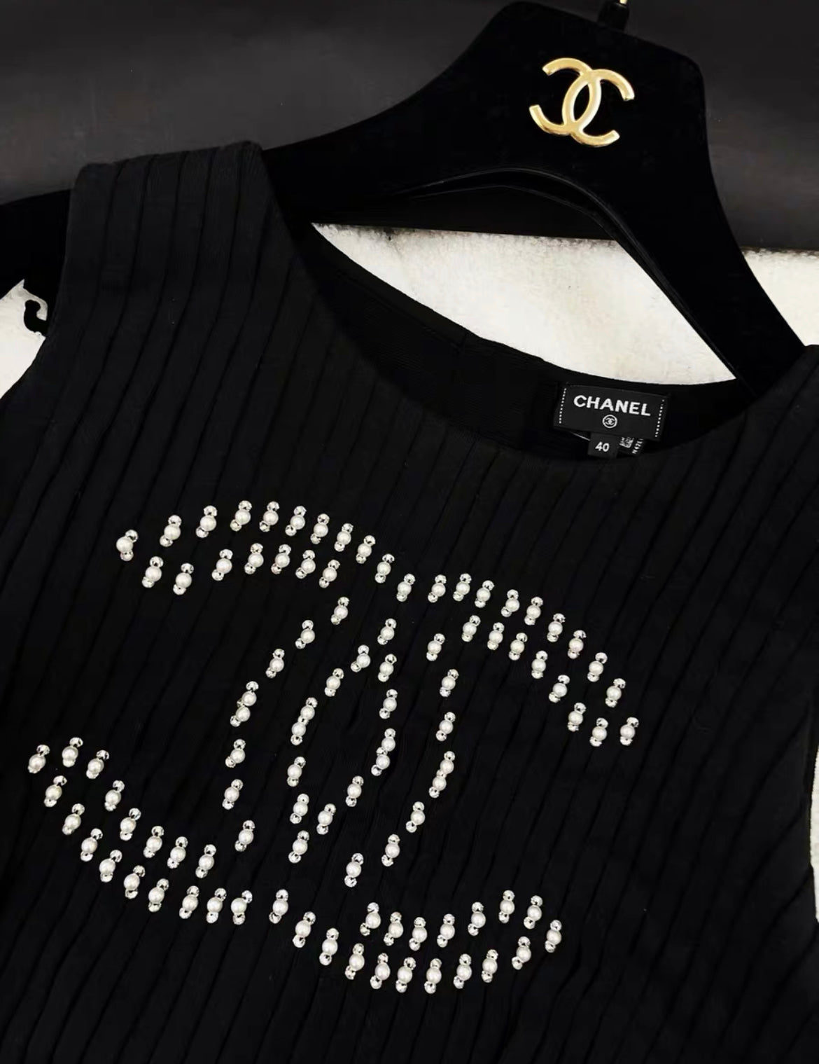 Chanel 22A Black Cotton Top Vest size 40 – Wararni.com