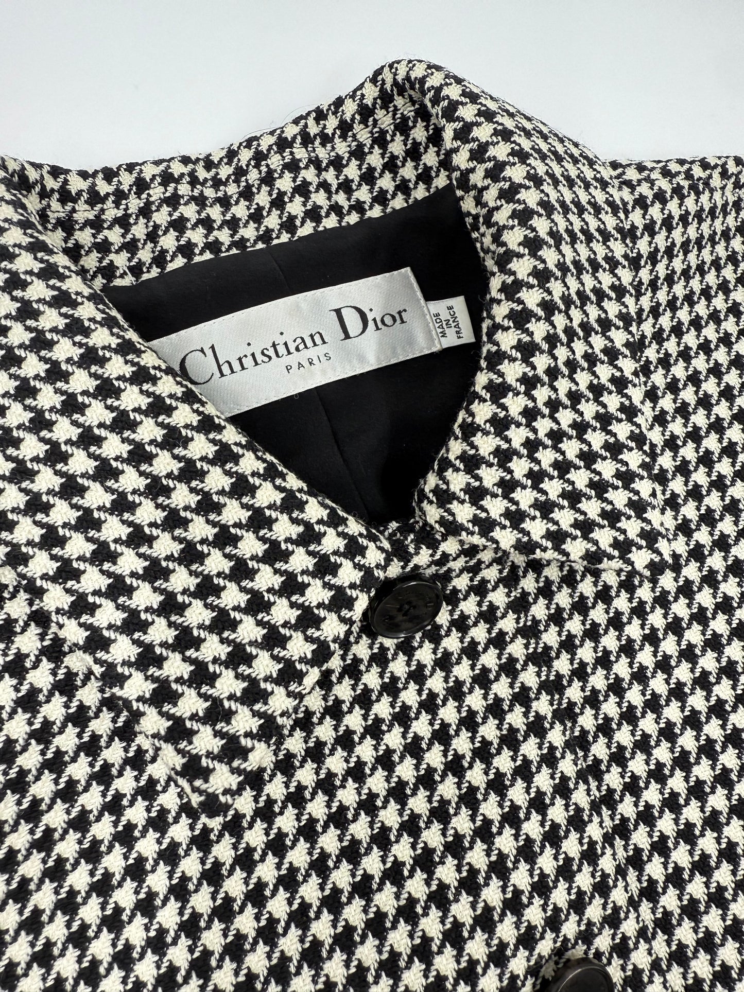 Christian Dior 2022 Houndstooth Wool Jacket — Black & White (FR 36)