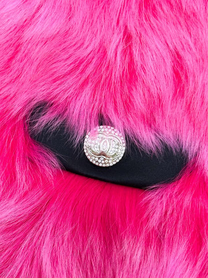 Chanel 23N fuchsia & black reversible shearling vest