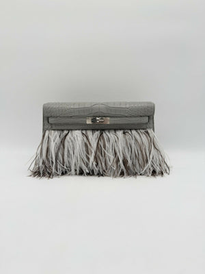 Hermès Kelly Élan Folie Gris Perle Matte Alligator Palladium Hardware