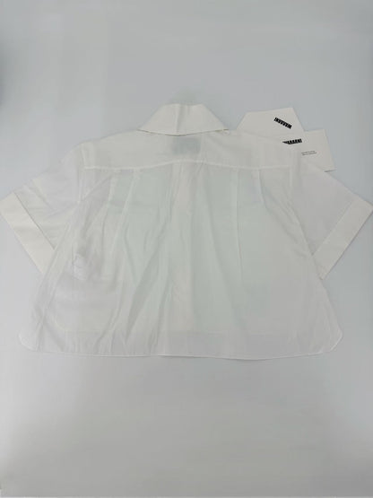 Chanel 19S Black CC print white shirt