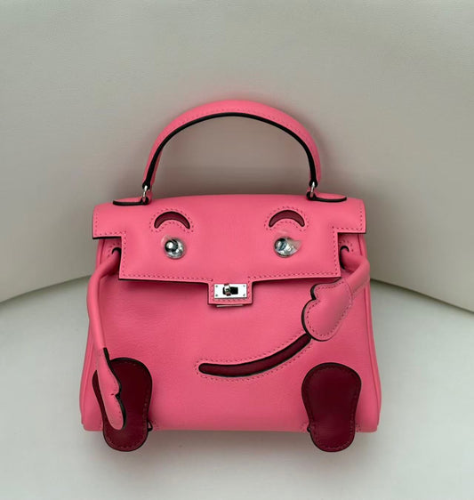 Hermes Kelly doll rose lipstick rouge H swift leather palladium hardware