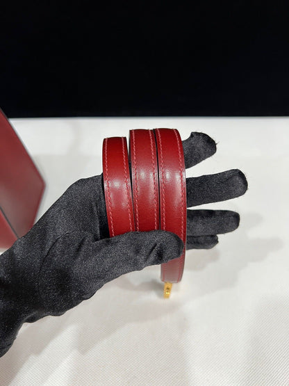 Hermes Kelly 25 red box leather Gold hardware