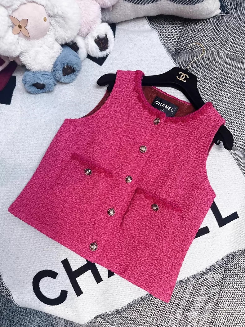 Chanel 24A rose pink vest
