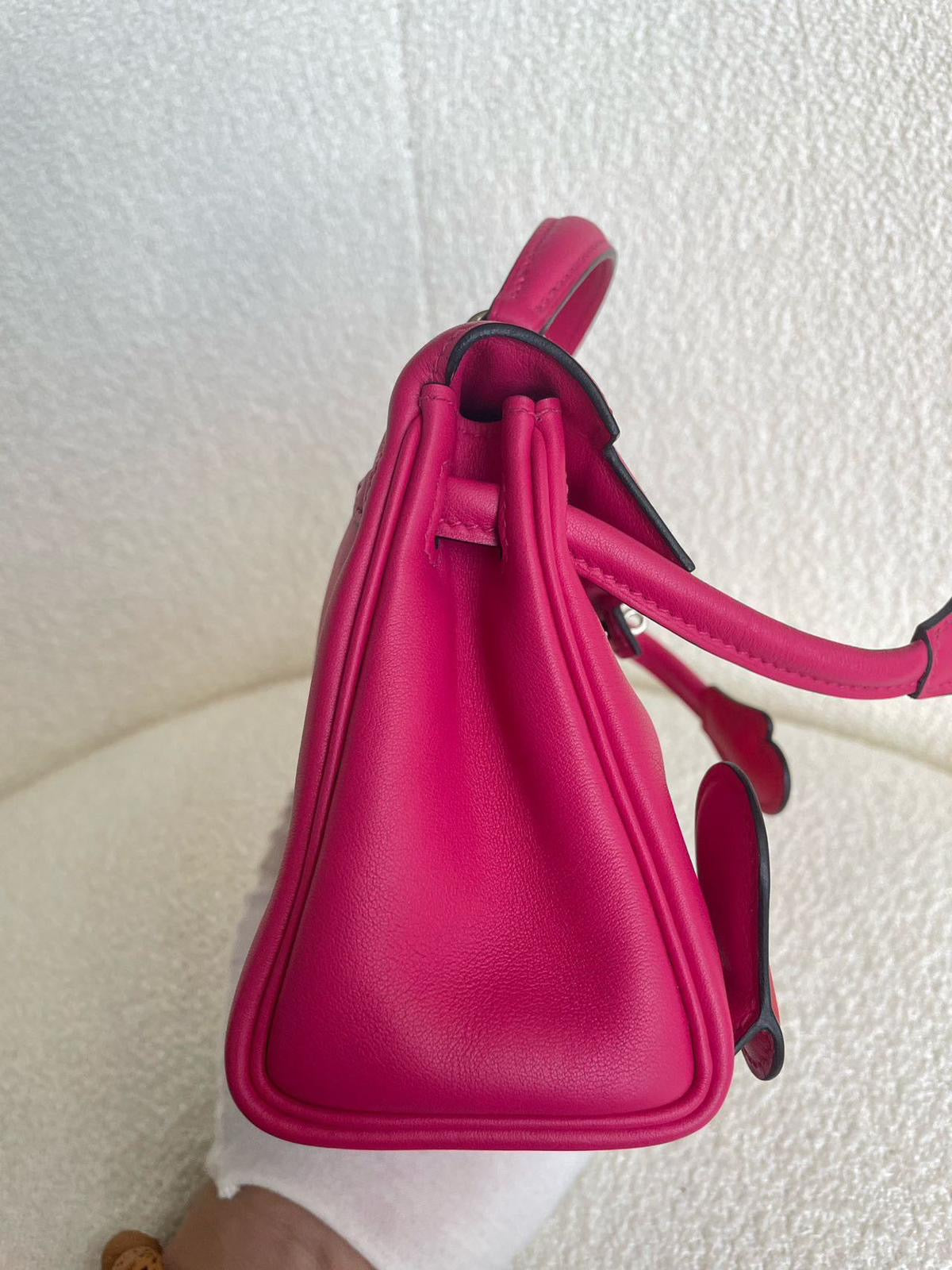 Hermes Kelly doll Pink Red Swift leather palladium hardware