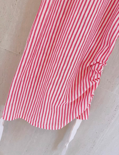 Chanel 19C Pink and White Striped Dress