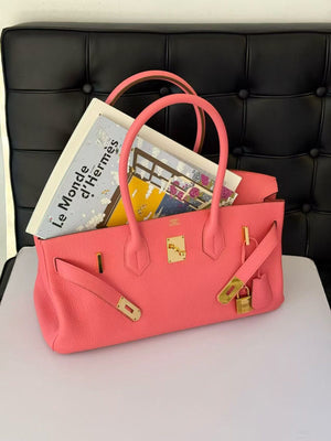 Rare Hermès Birkin Shoulder 42 JPG Pink Leather Gold Hardware