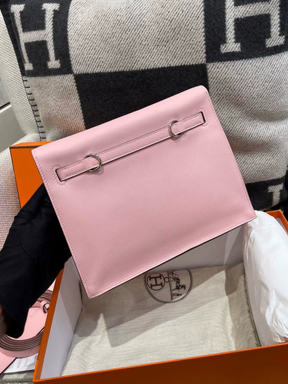 Hermes Kelly danse 3Q Pink Swift Leather palladium hardware