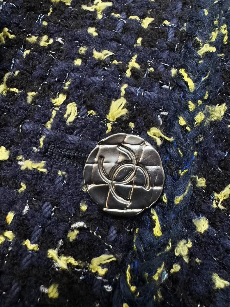 Chanel 22b blue mixed-color tweed jacket