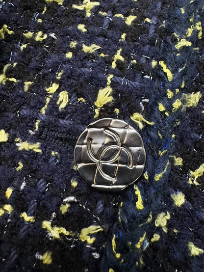 Chanel 22b blue mixed-color tweed jacket