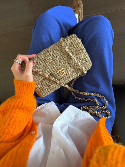 Chanel 21A Gold Multi-element Woven Mini CF