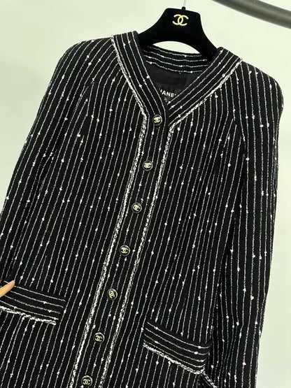 Chanel 23P black long coat