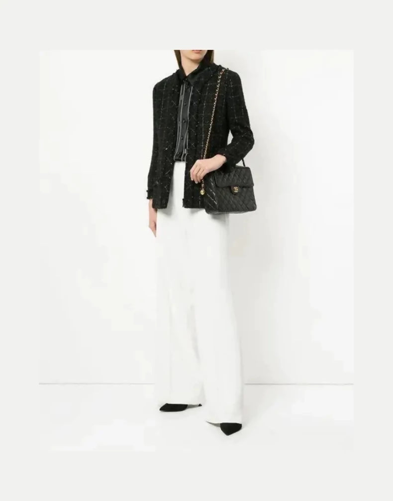 Chanel black tweed jacket