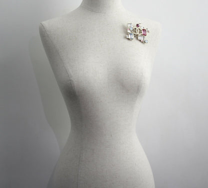 Chanel Vintage 05P Coloured Rhinestones Pink Brooch