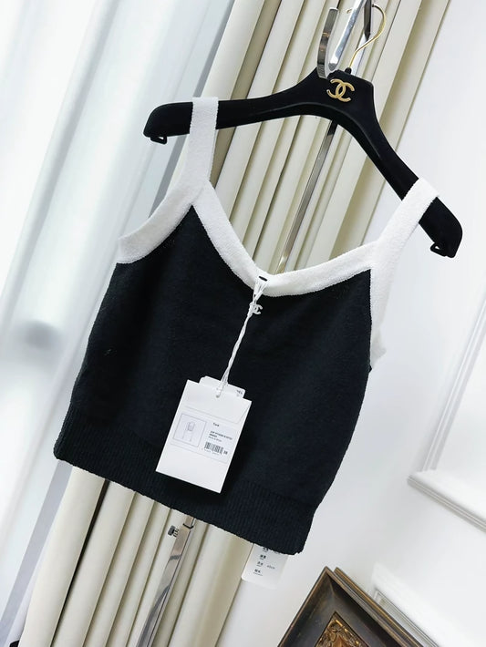 Chanel 23P black & white top