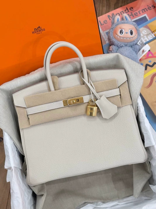 Hermès Birkin 25 craie Togo leather gold hardware