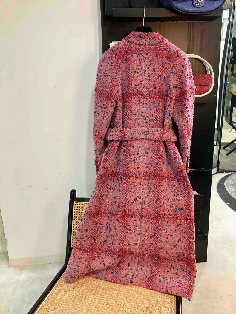 Chanel 22P Pink tweed Long Coat