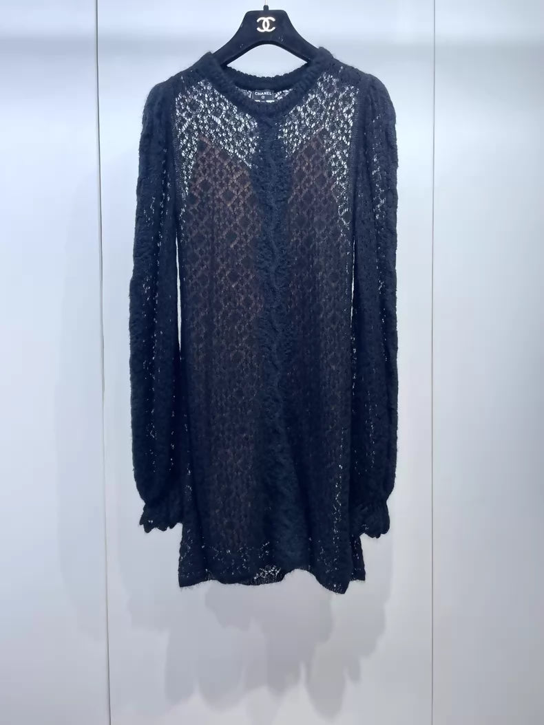 Chanel 23K black crocheted dress