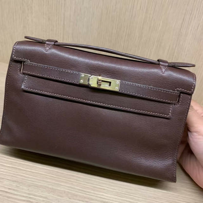 Hermes vintage brown Kelly pochette