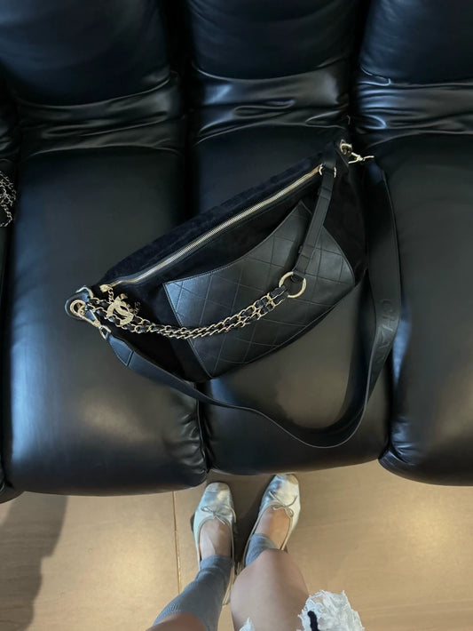 Chanel x Pharrell black & gold belt bag/crossbody bag