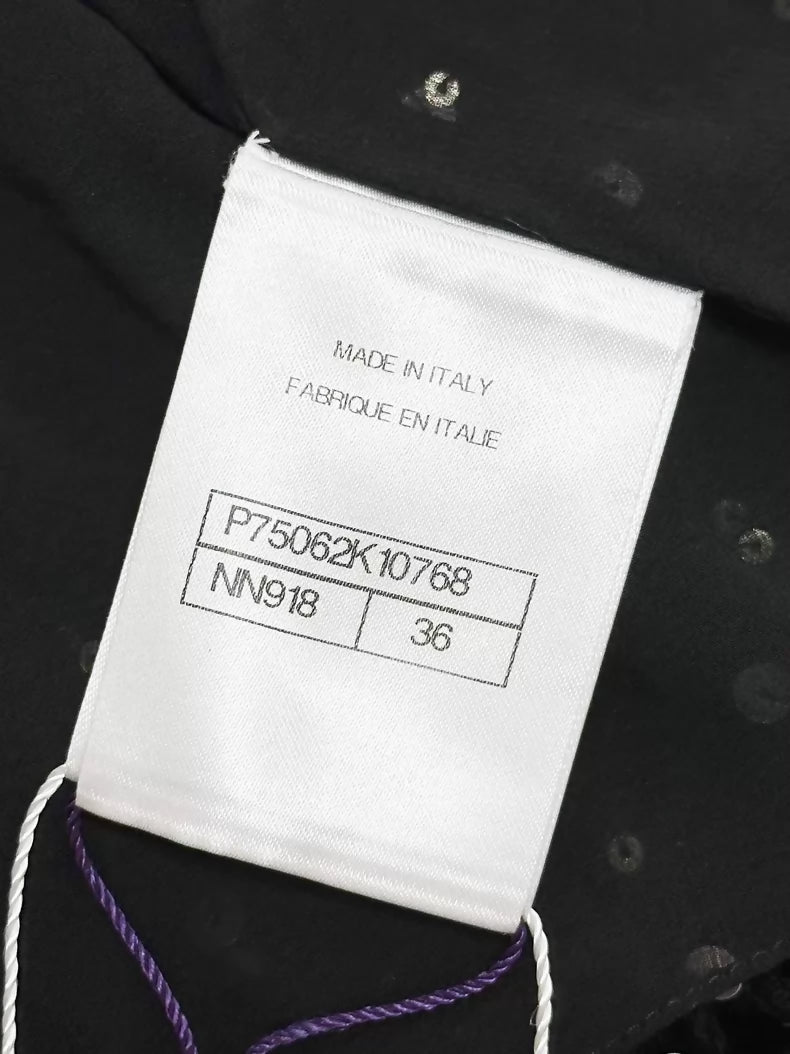 Chanel 23SS black sequined top