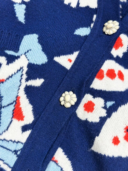 Chanel Dubai Series Navy Blue Floral Cardigan