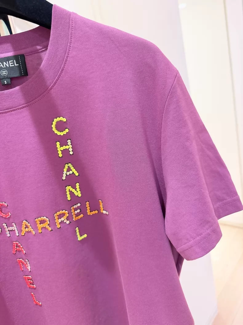 Chanel x Pharrell limited edition purple short-sleeved T-shirt
