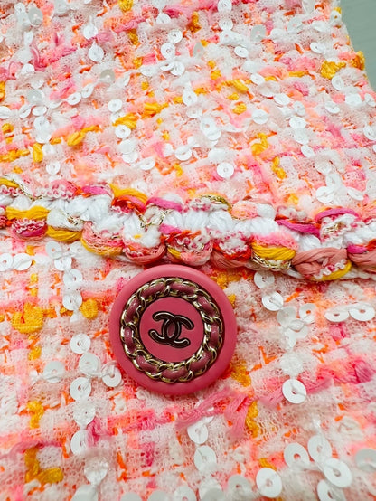 Chanel 19C pink tweed dress jacket
