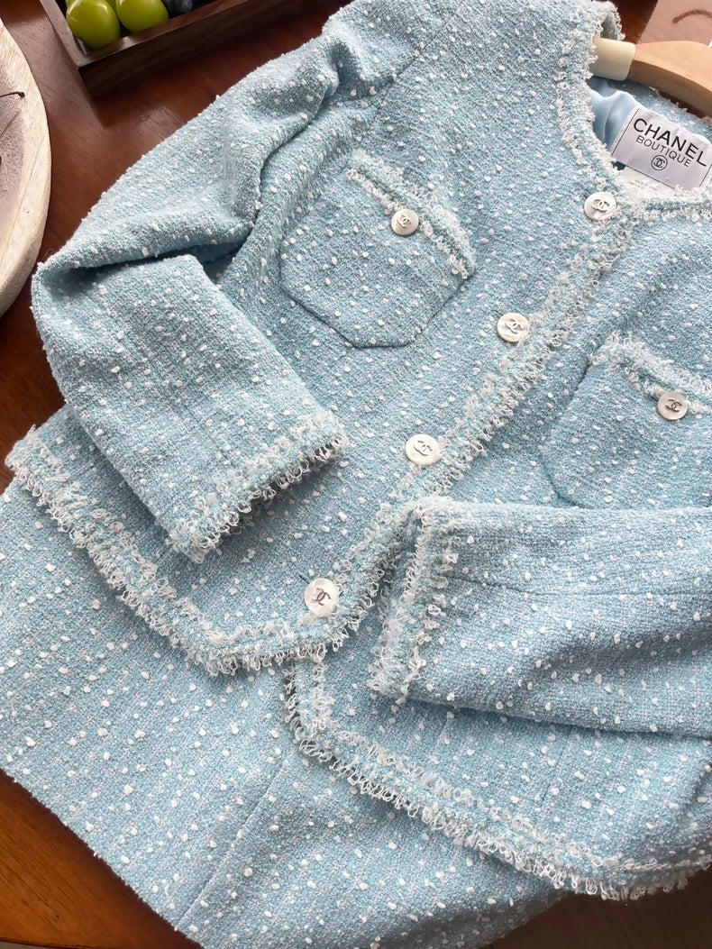 Chanel 97p Blue Tweed Suit F40