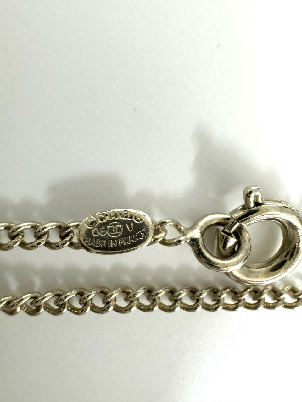 Chanel Vintage 06V Enamel Classic Black CC Light Gold Necklace