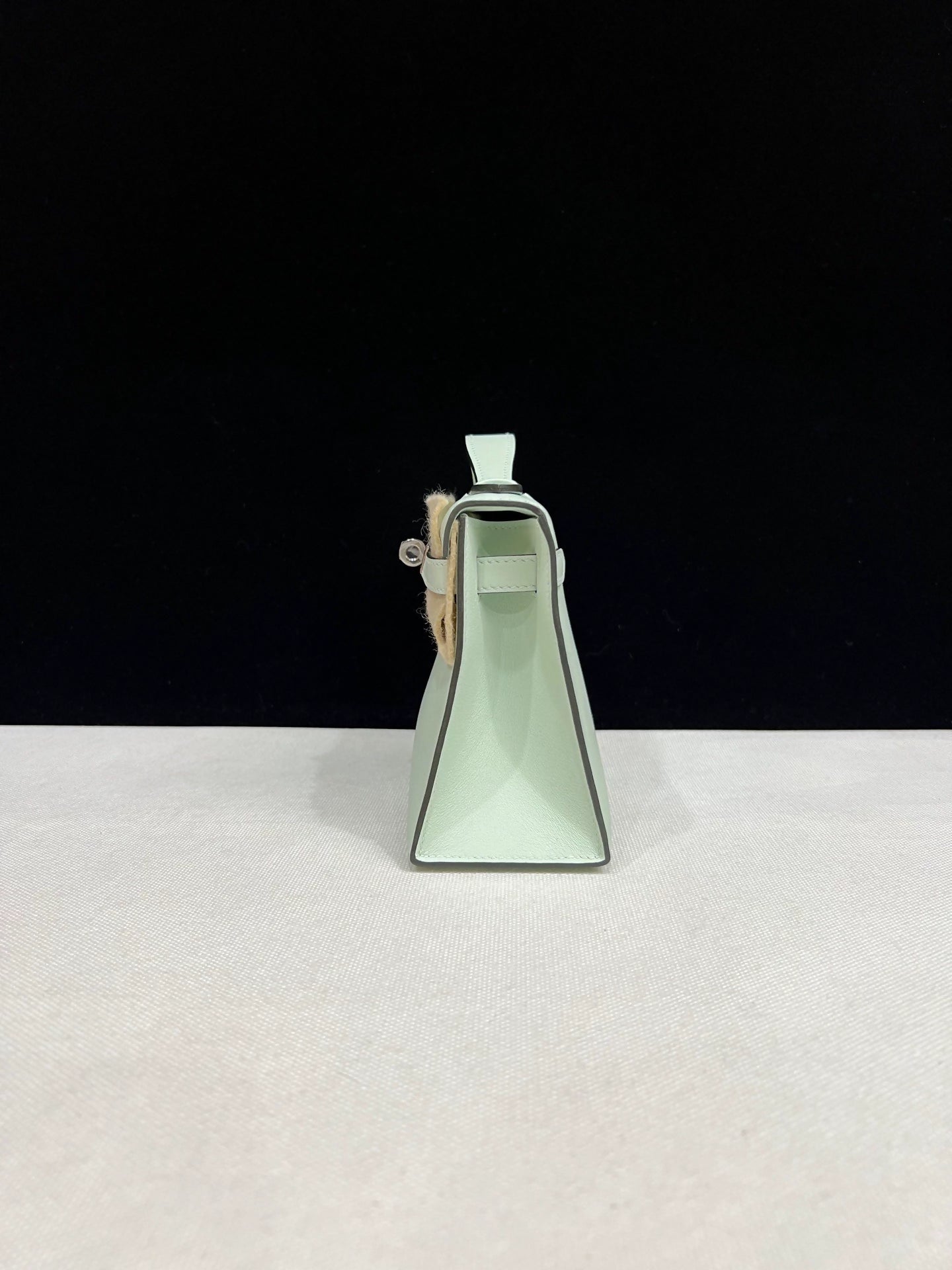 Hermes Kelly Pochette Vert Peppermint Swift Palladium Hardware