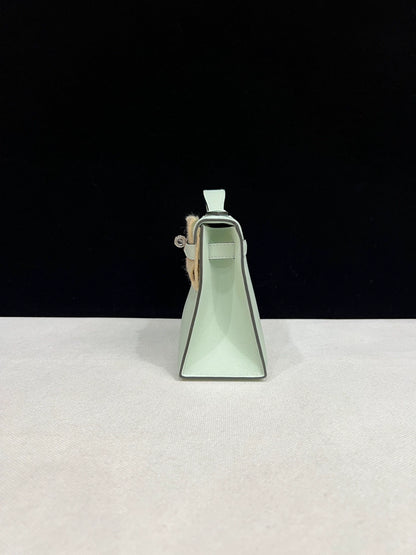 Hermes Kelly Pochette Vert Peppermint Swift Palladium Hardware