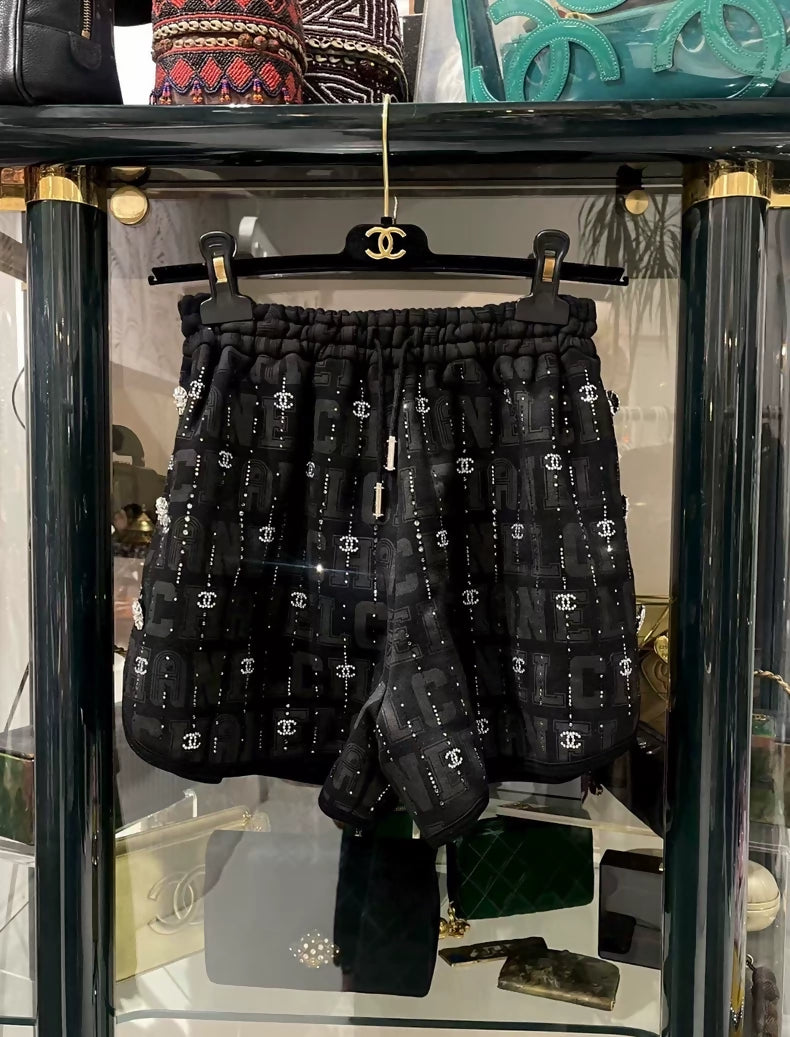 Chanel 23C black shorts