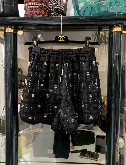 Chanel 23C black shorts