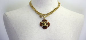 Chanel Vintage 94P Tortoiseshell & Gold-Plated Long/Layered Necklace