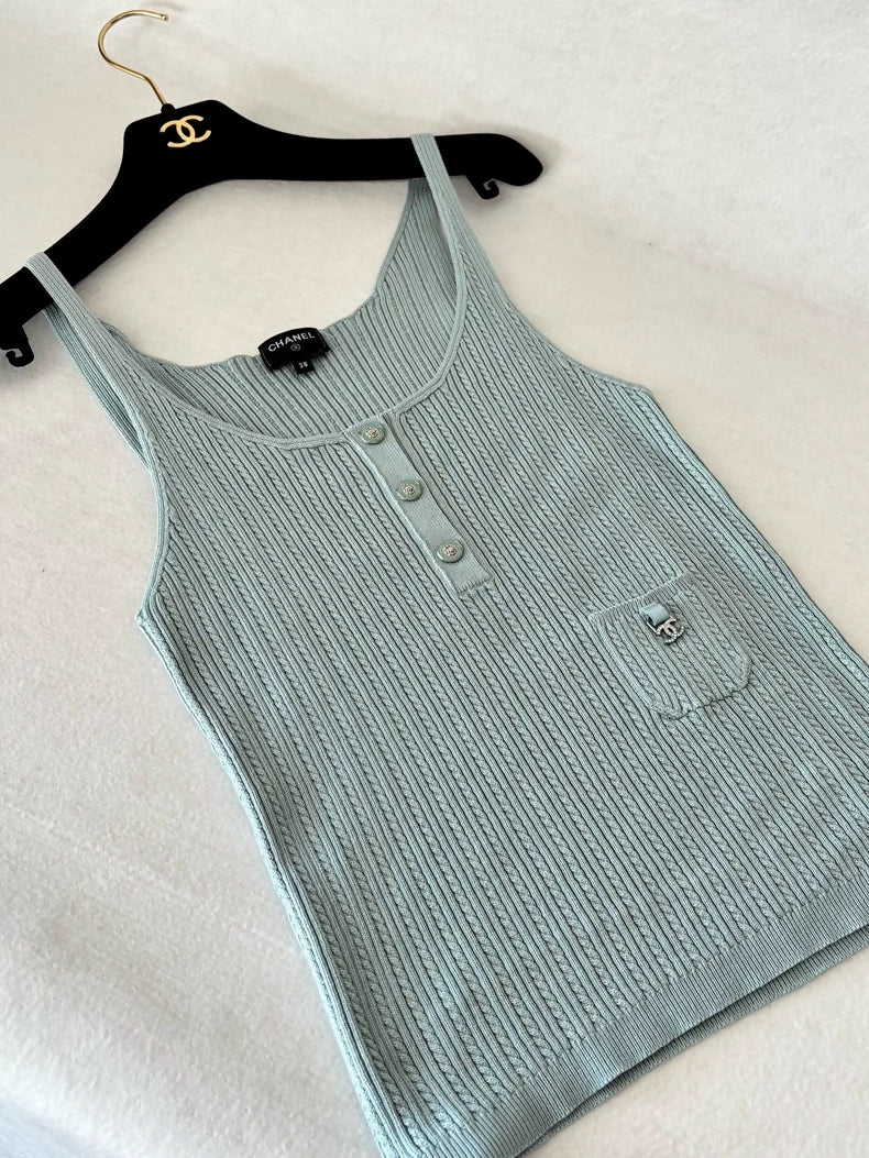 Chanel 22P Mint Green Knit top